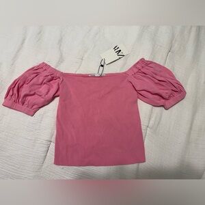 Zara Pink Puff Sleeve Top